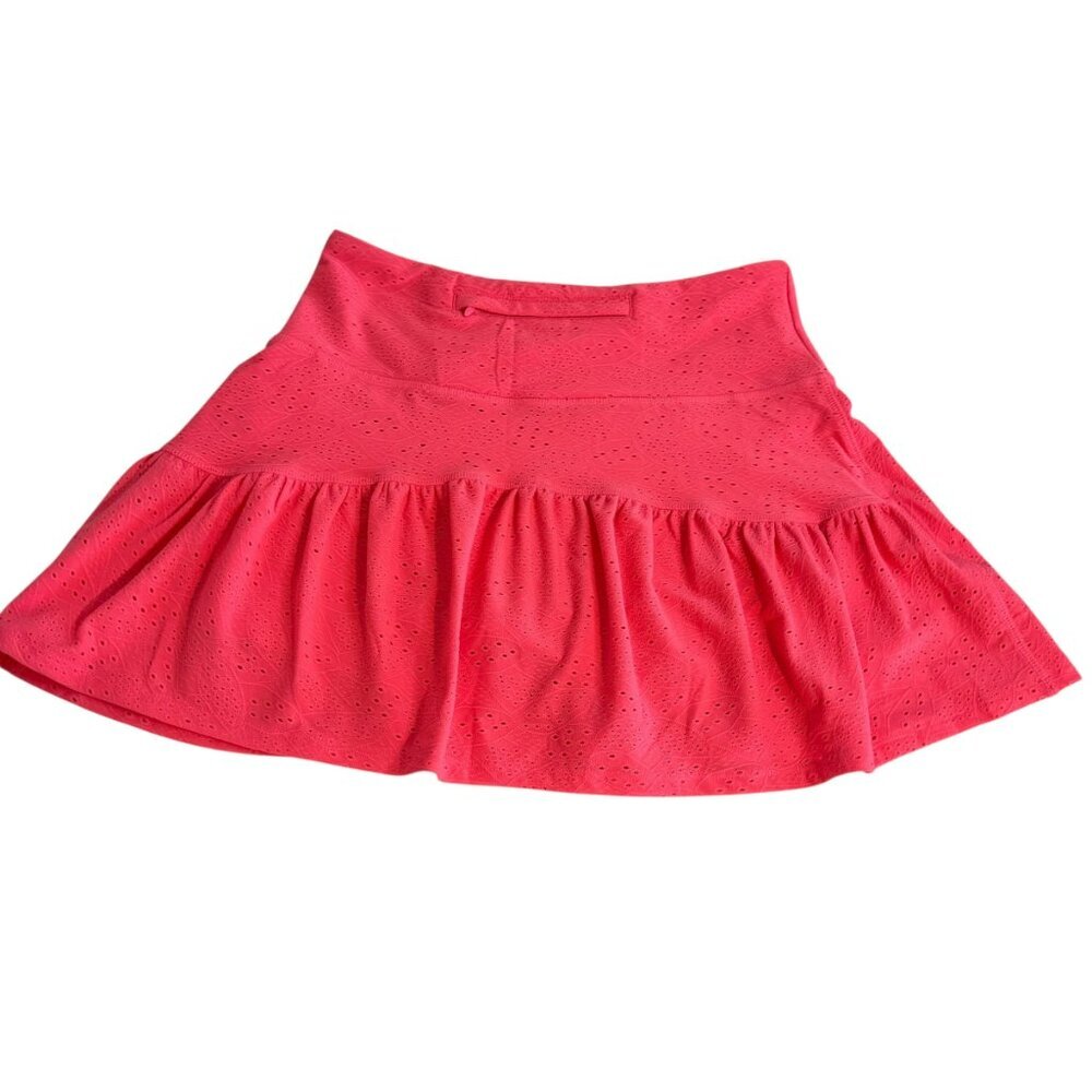 GoettX Coral Pink Eyelet Skort Size S Athletic Skirt with Shorts | NWT